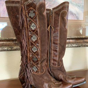 Double D Domingo Fringed Boot - Dark Brown